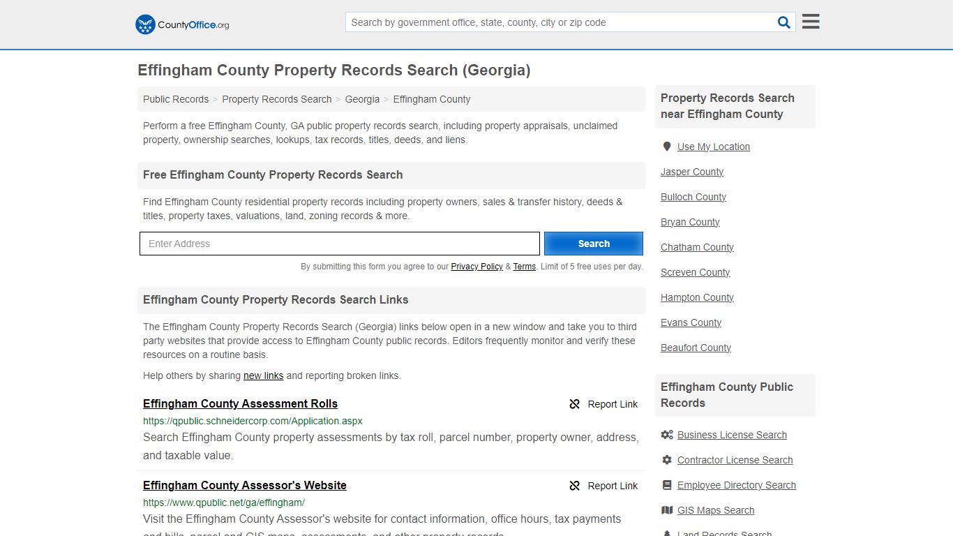 Effingham County Property Records Search (Georgia) - County Office
