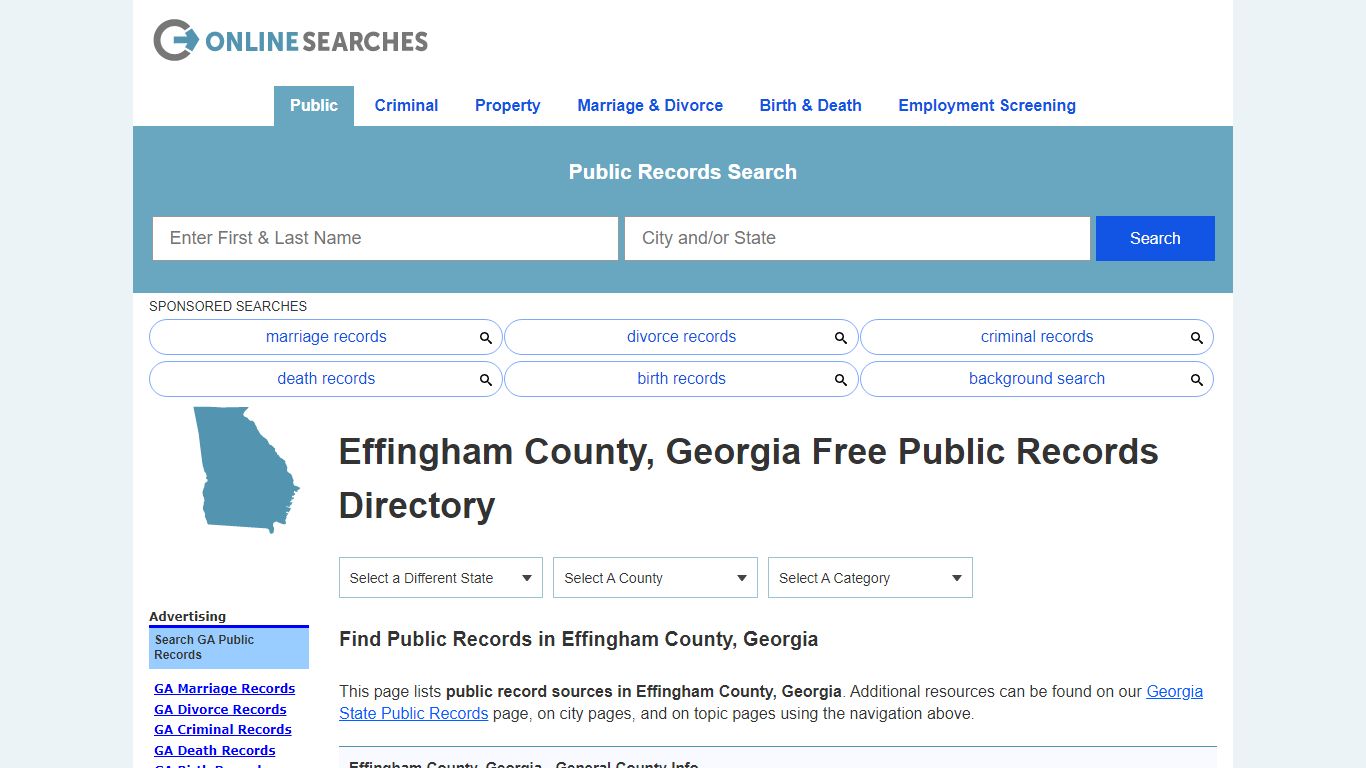Effingham County, Georgia Public Records Directory