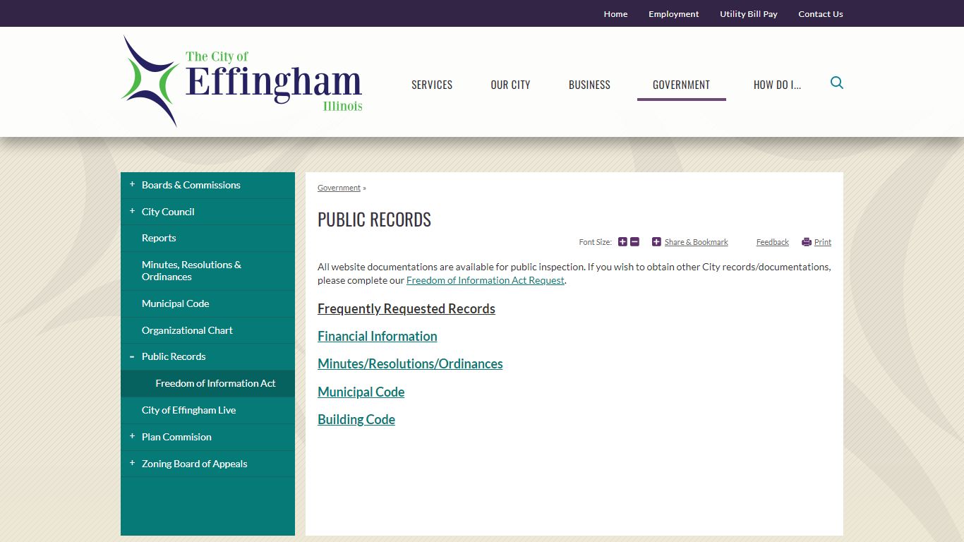 Public Records | City of Effingham